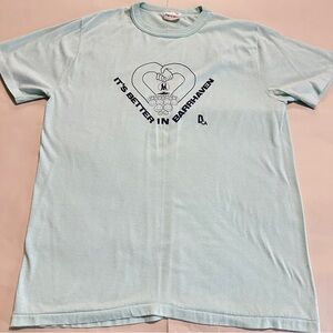 Vintage Light Blue Graphic Men's Shirt